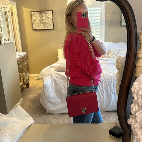 DIOR diorama in hot pink w/silver hardware - Picture 6 of 8